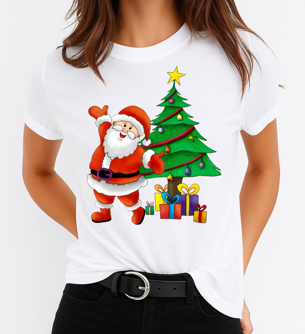 Tricou din bumbac 100% Happy Santa