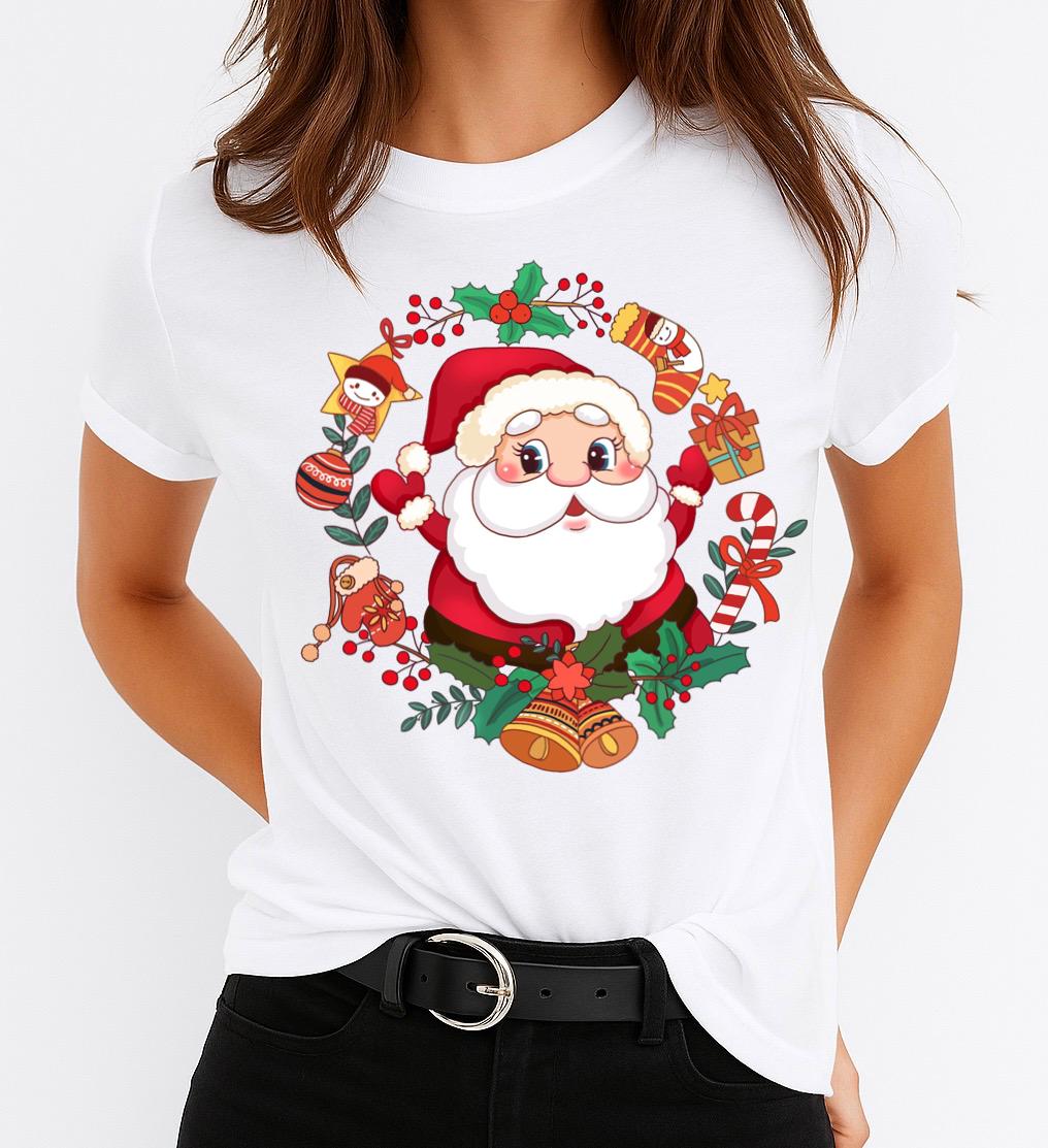 Tricou din bumbac 100% Nice Santa