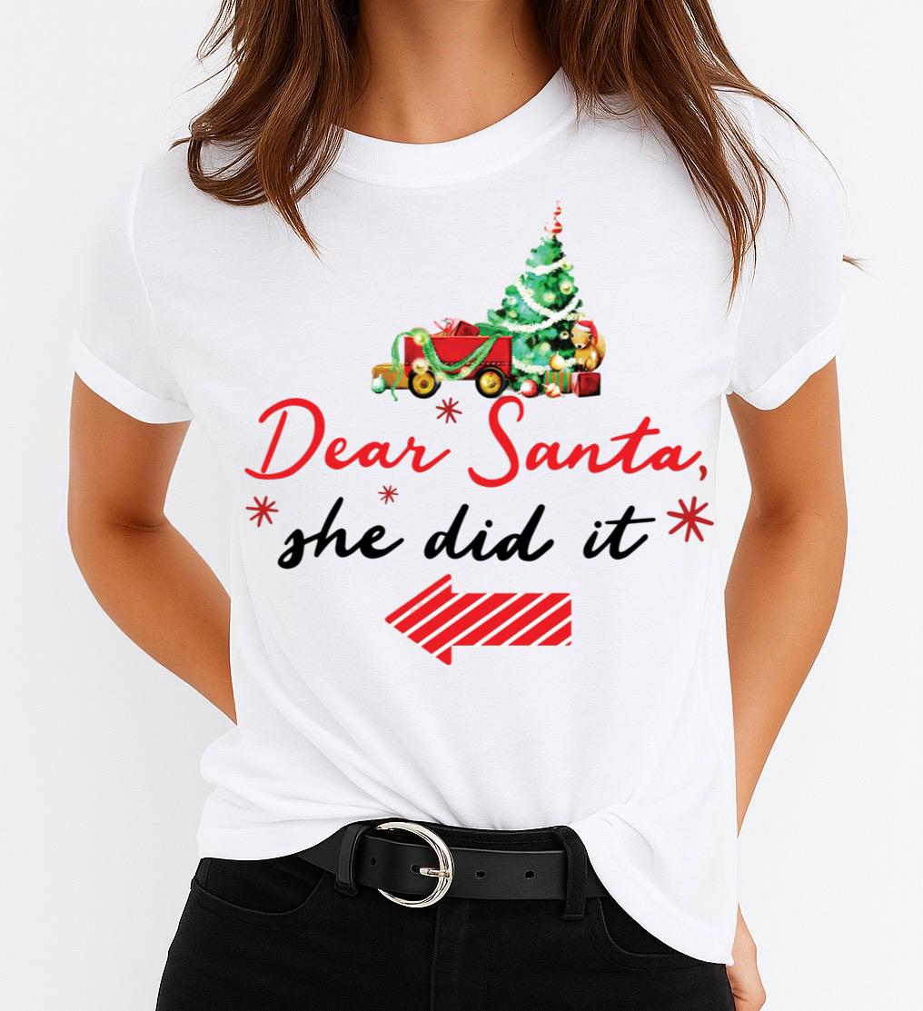 Tricou din bumbac 100% Dear Santa - MonCherie
