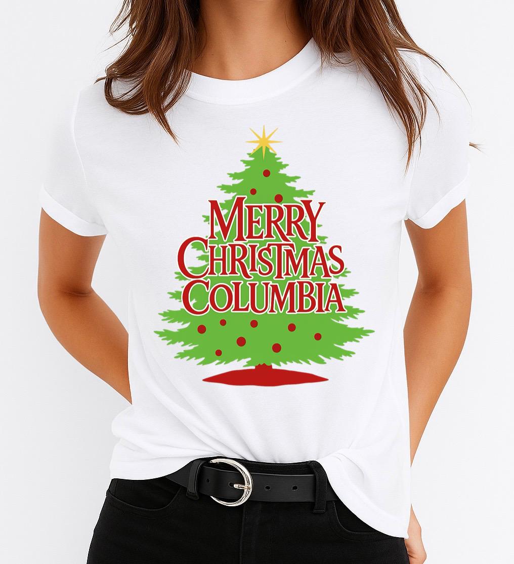 Tricou din bumbac 100% Merry Christmas Columbia - MonCherie