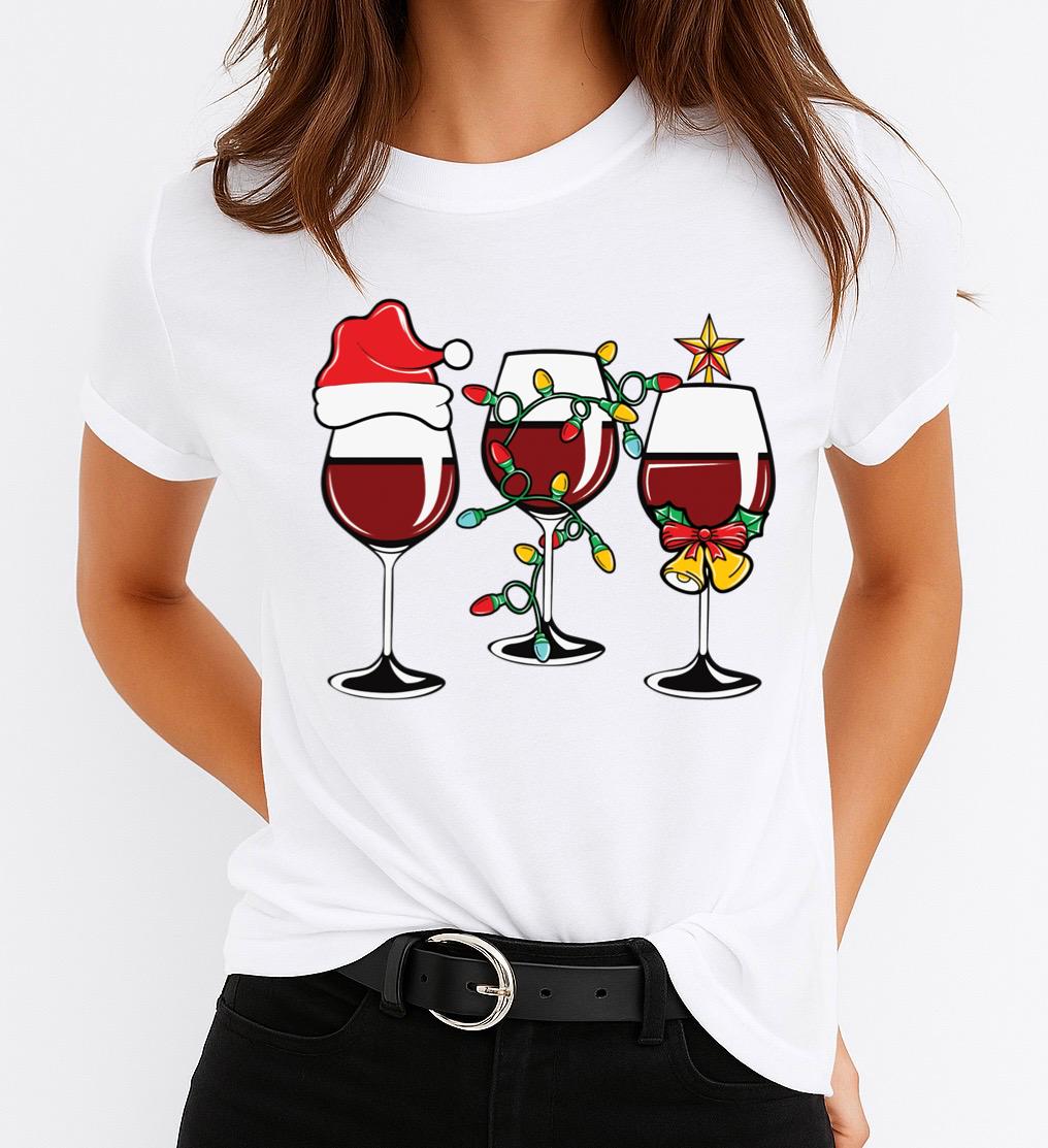 Tricou din bumbac 100% Christmas Wine - MonCherie