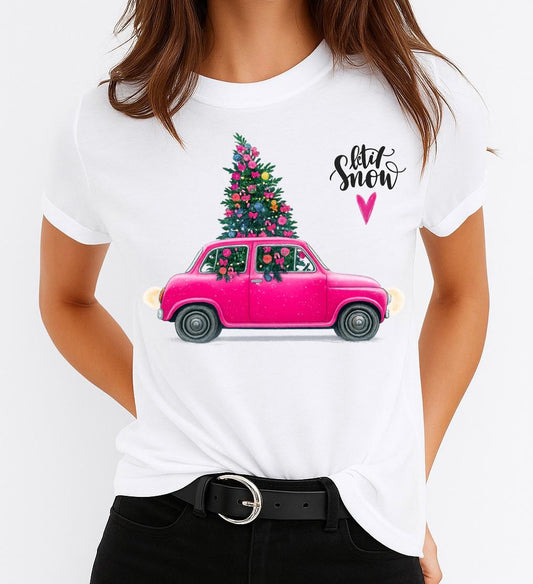 Tricou din bumbac 100% Christmas Car - MonCherie