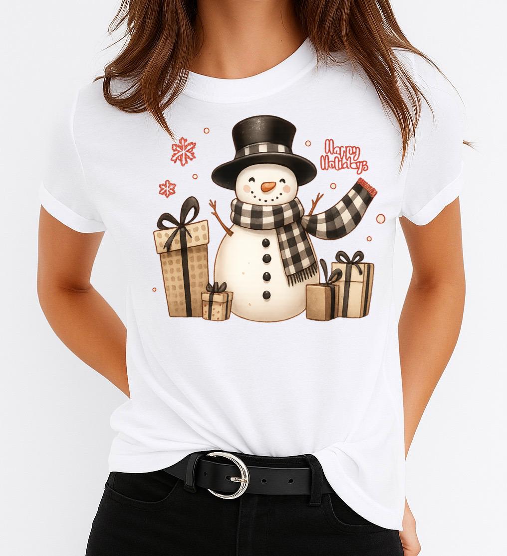 Tricou din bumbac 100% Om de zapada