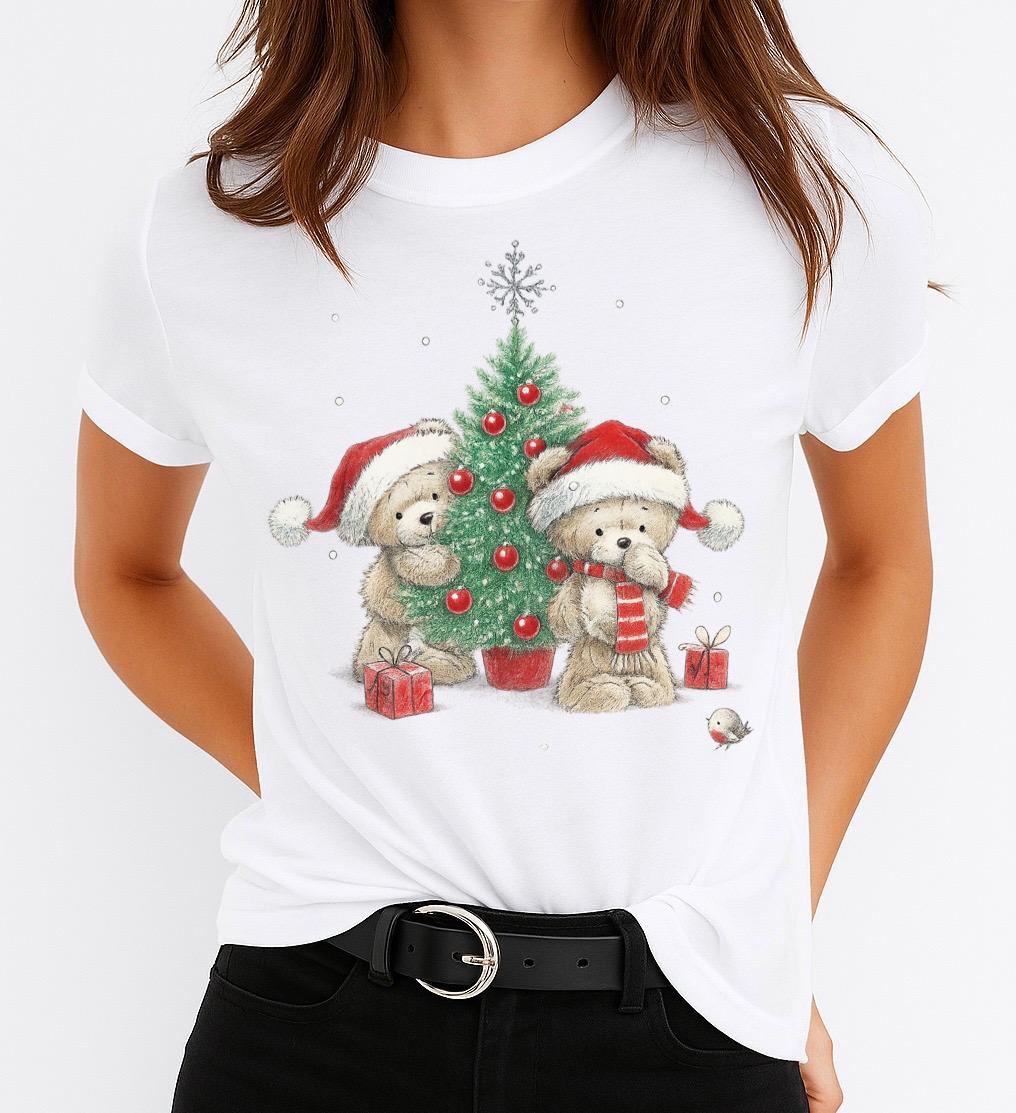Tricou din bumbac 100% Brad Impodobit - MonCherie
