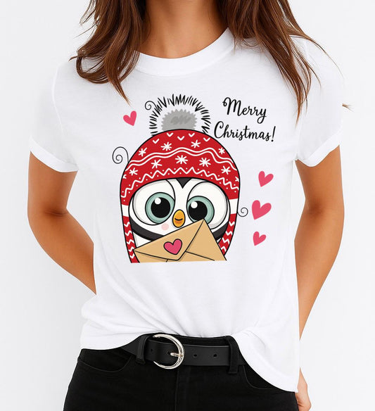 Tricou din bumbac 100% Merry Christmas Pink