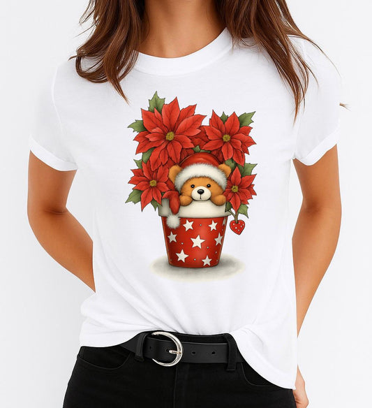 Tricou din bumbac 100% Rosu Present - MonCherie