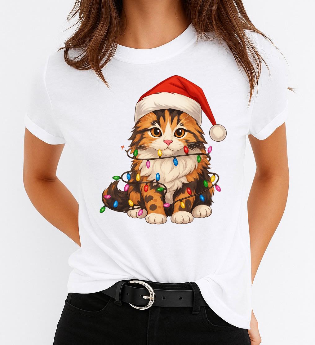 Tricou din bumbac 100% Cat Craciun