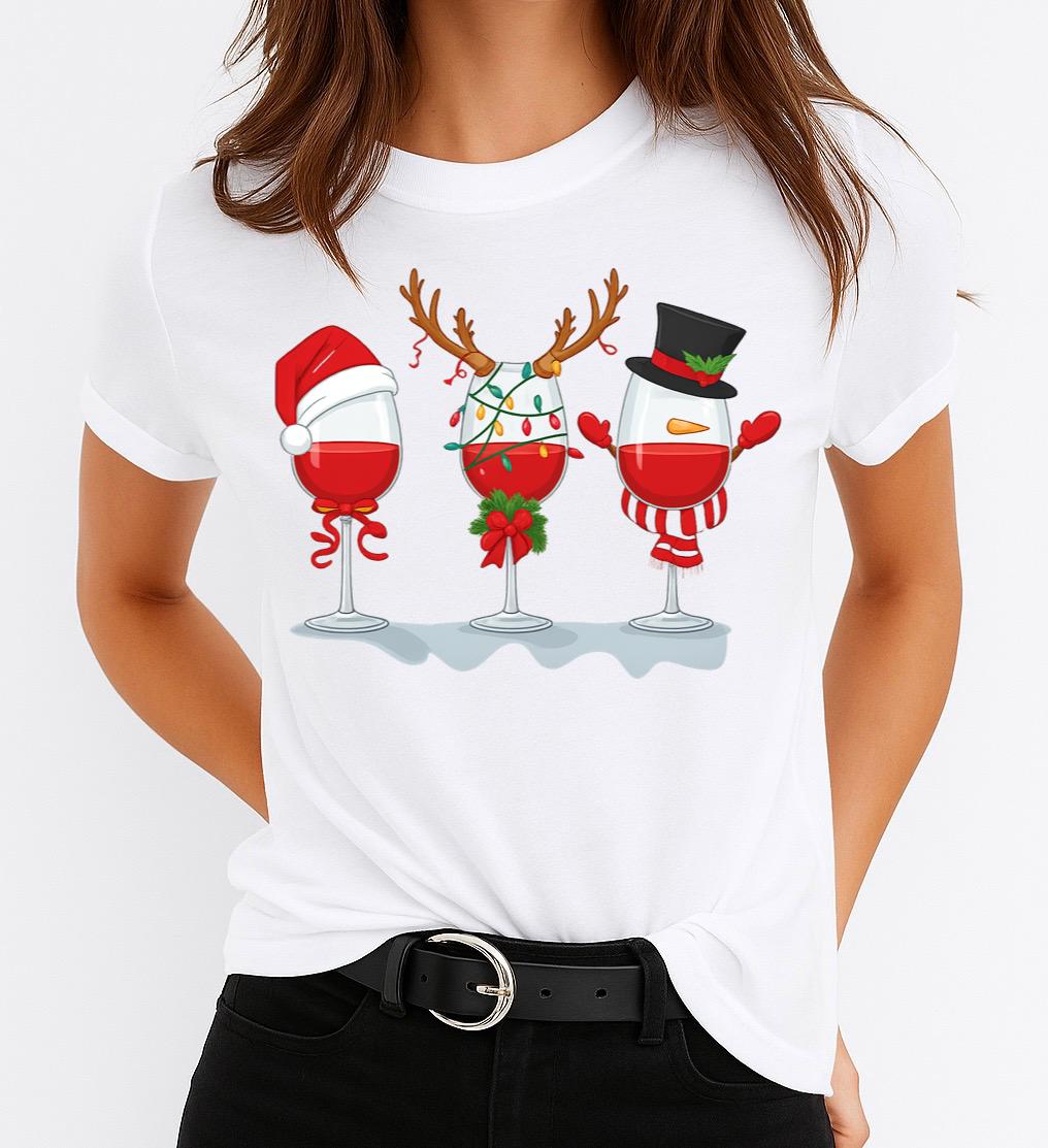 Tricou din bumbac 100% Christmas Wine 2 - MonCherie