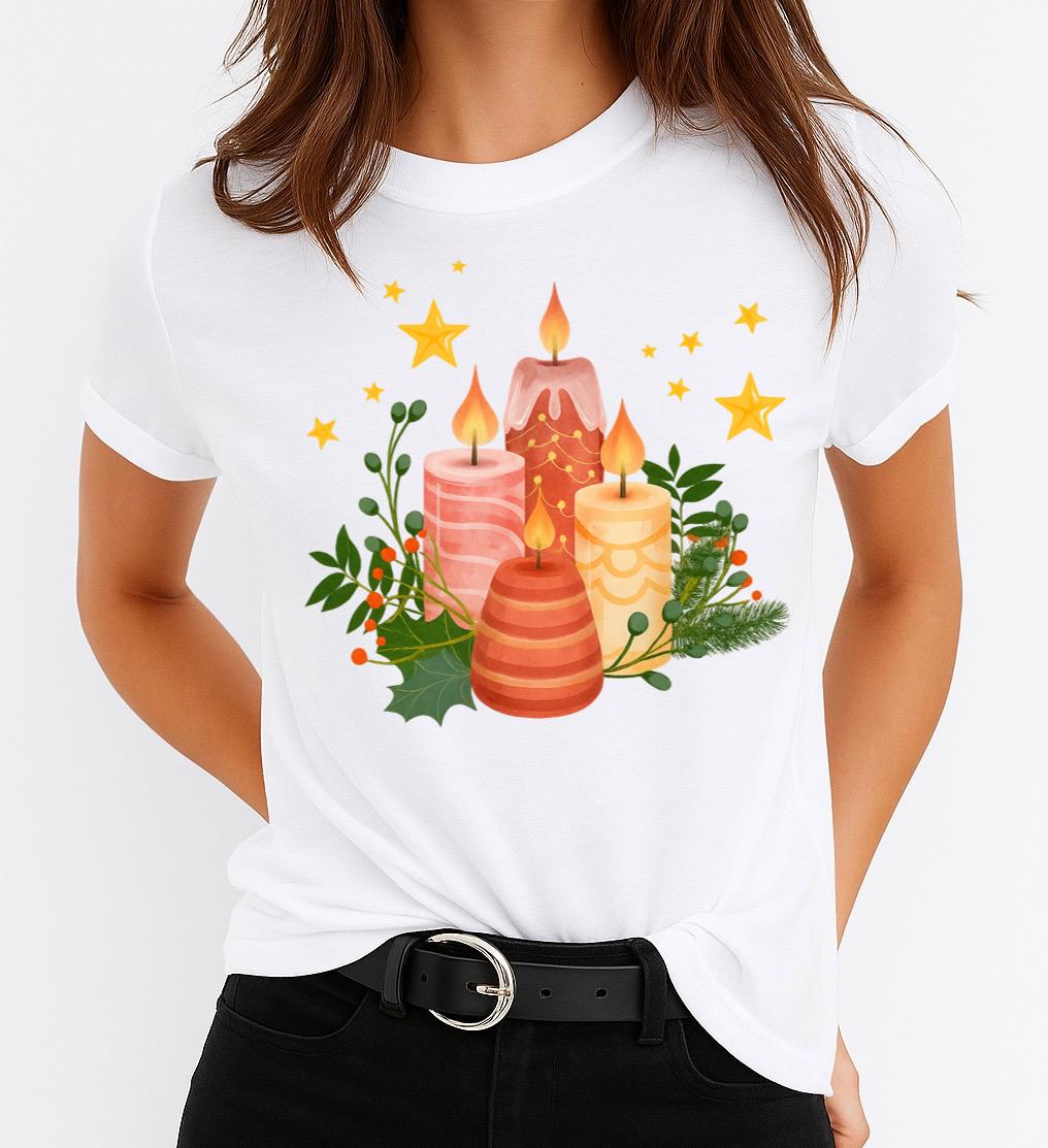 Tricou din bumbac 100% cu Lumanari - MonCherie