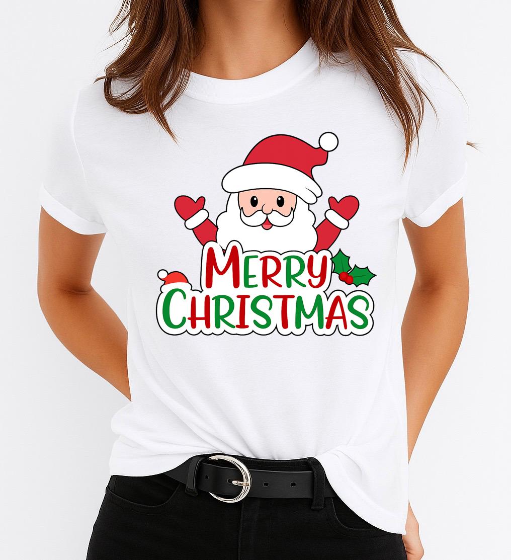 Tricou din bumbac 100% Happy Merry Christmas 4 - MonCherie