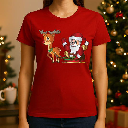 Tricou din bumbac 100% Red Craciun