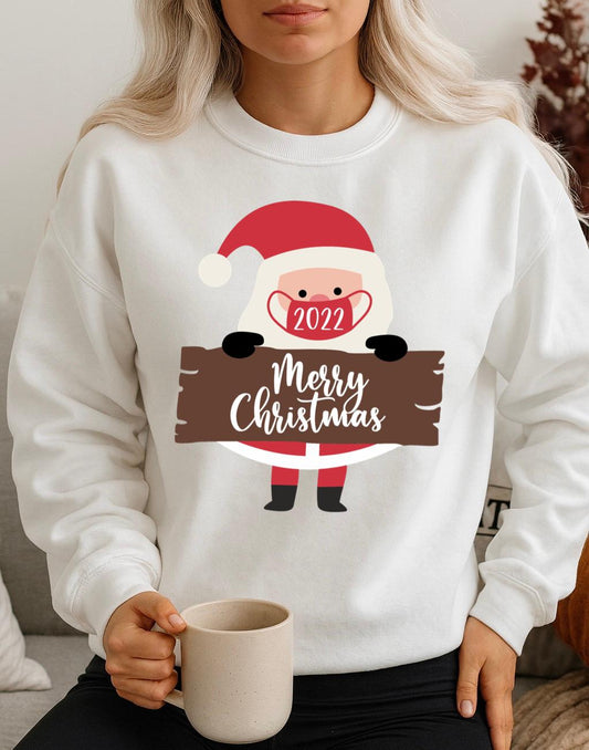 Bluza alba din bumbac 100%  Craciun