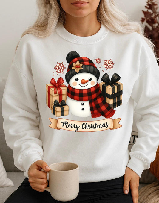 Bluza alba din bumbac 100% Om de zapada 4