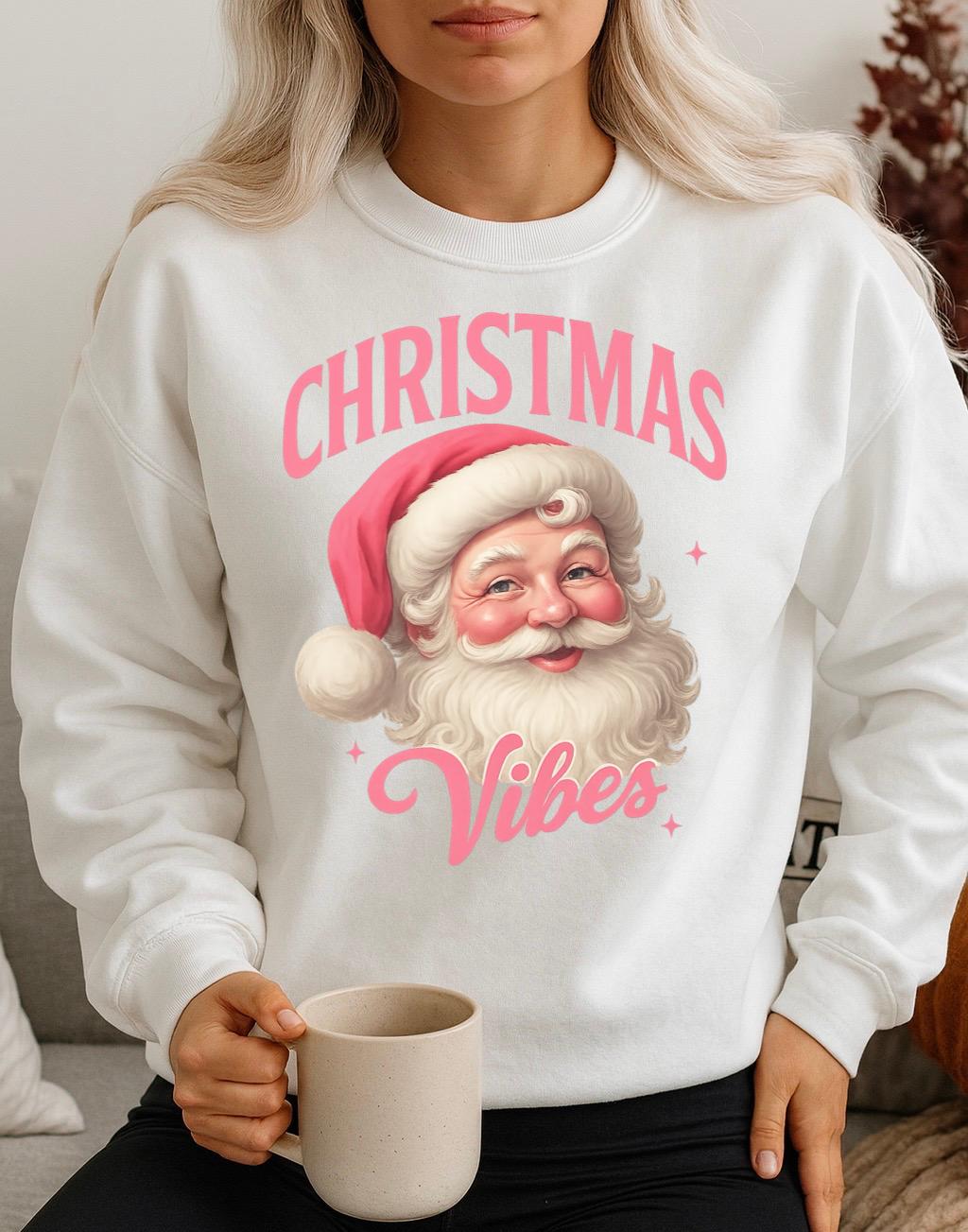 Bluza alba din bumbac 100% Christmas Vibes