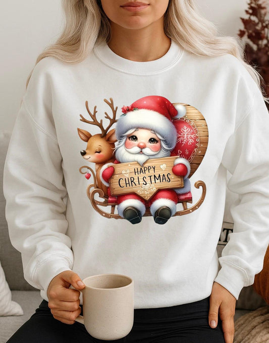 Bluza alba din bumbac 100% Merry Christmas