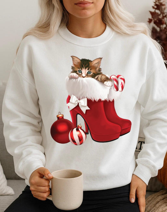 Bluza alba din bumbac 100% Craciun