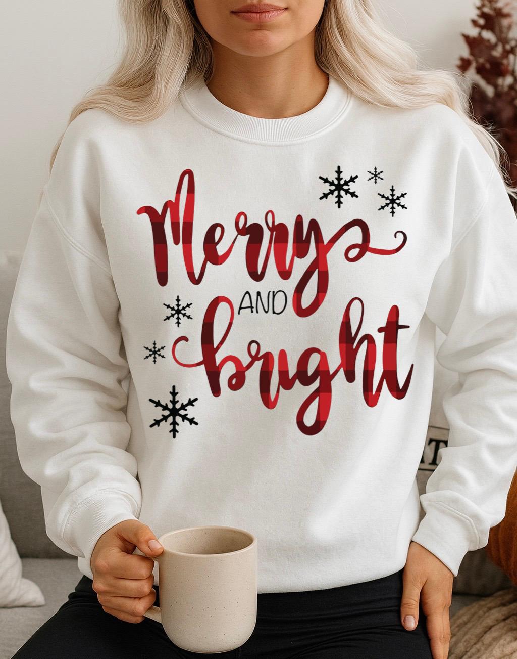 Bluza alba din bumbac 100% Merry & Bright
