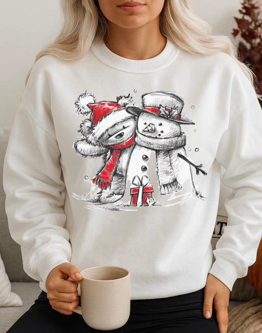 Bluza alba din bumbac 100% Om de Zapada