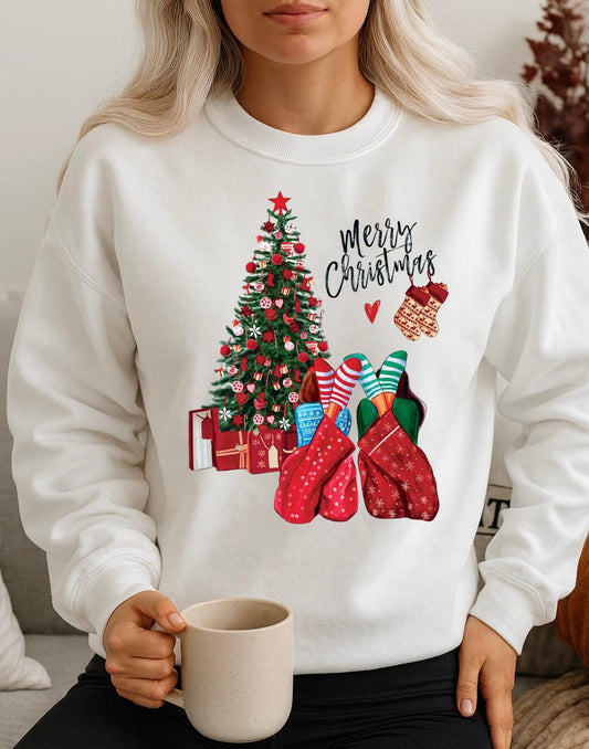 Bluza alba din bumbac 100% Merry Christmas