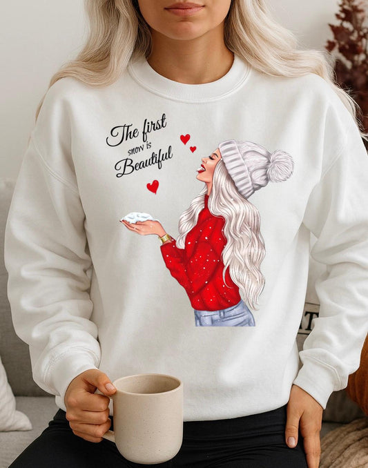 Bluza alba din bumbac 100% The First Love