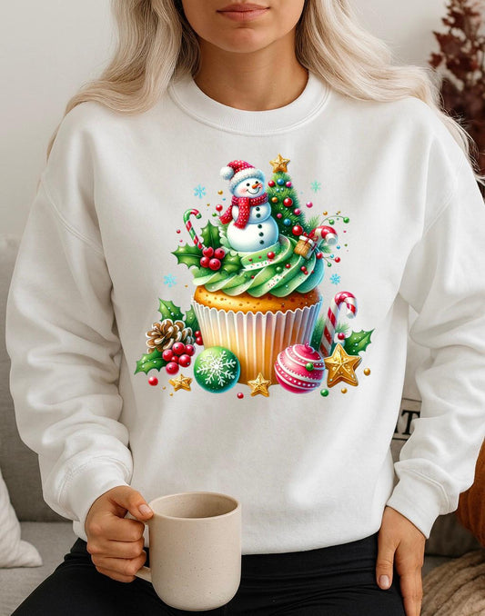 Bluza alba din bumbac 100% Cookie Christmas
