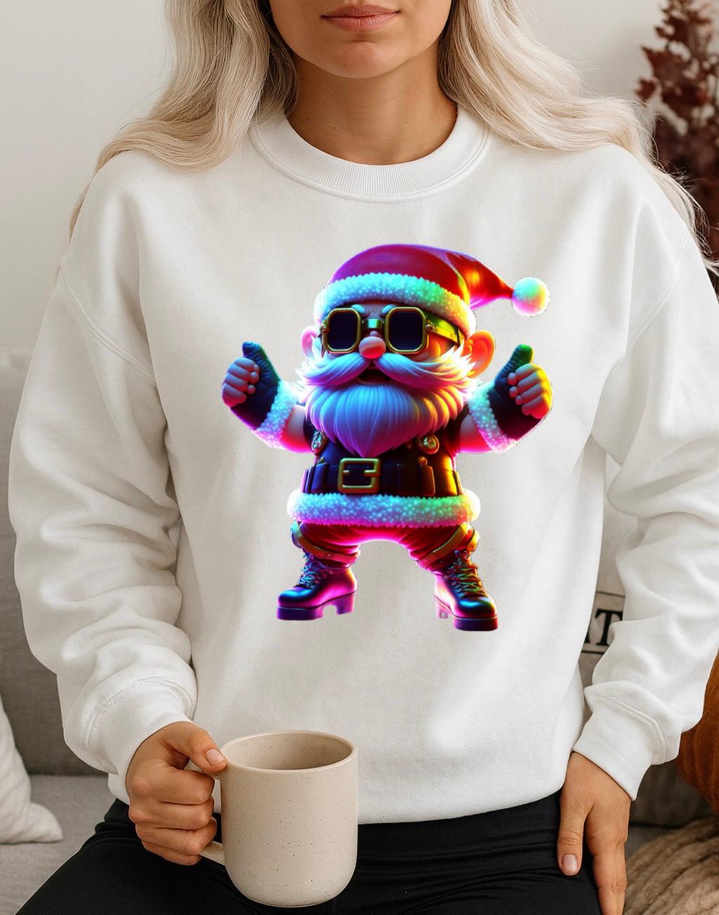 Bluza alba din bumbac 100% Mos Craciun Nice