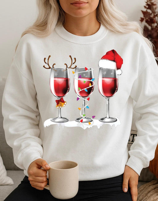 Bluza alba din bumbac 100% Craciun 2