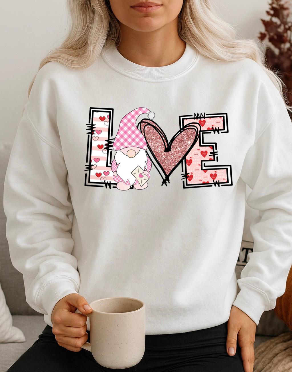 Bluza alba din bumbac 100% Pink Love