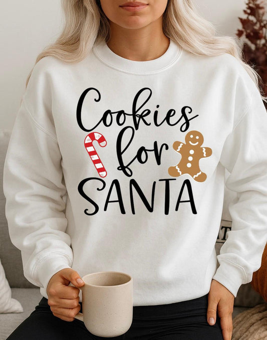 Bluza alba din bumbac 100% Cookies for santa