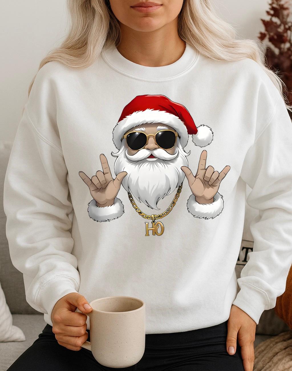 Bluza alba din bumbac 100% Gold Christmas