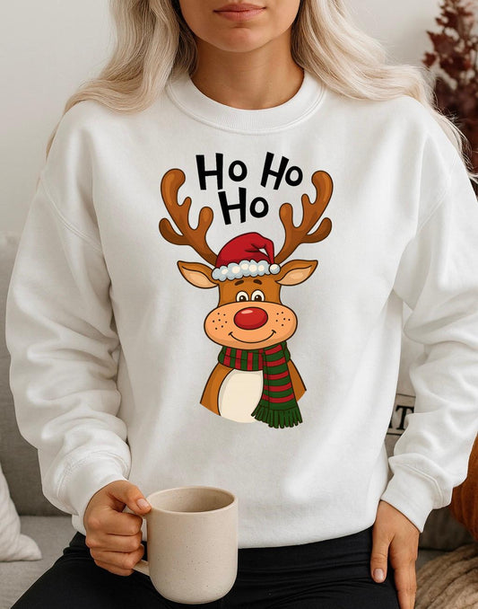 Bluza alba din bumbac 100% Ren hohoho