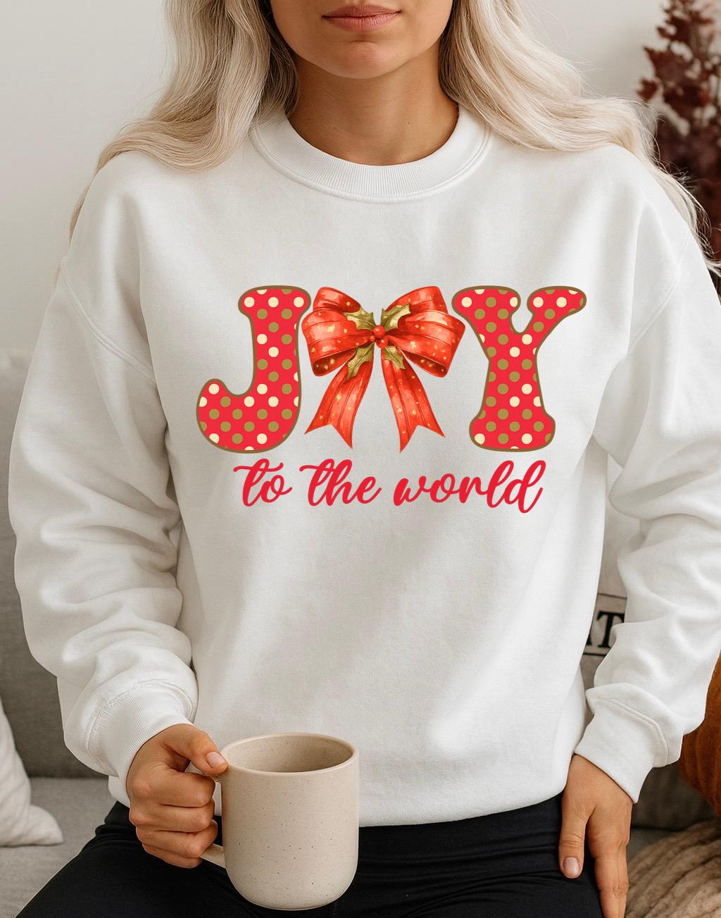 Bluza alba din bumbac 100% Joy to the world