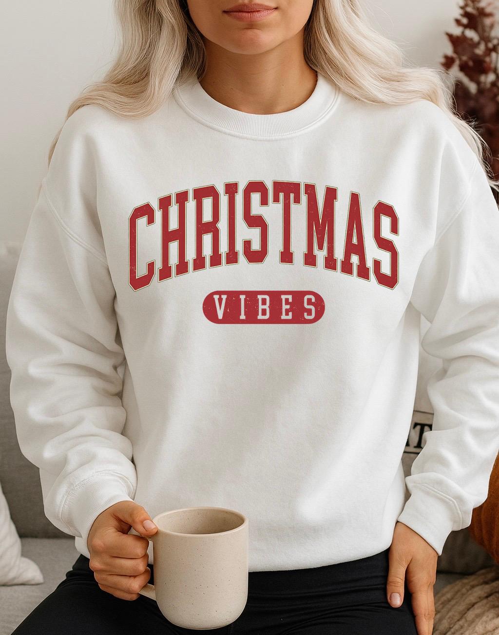 Bluza alba din bumbac 100% Christmas vibes