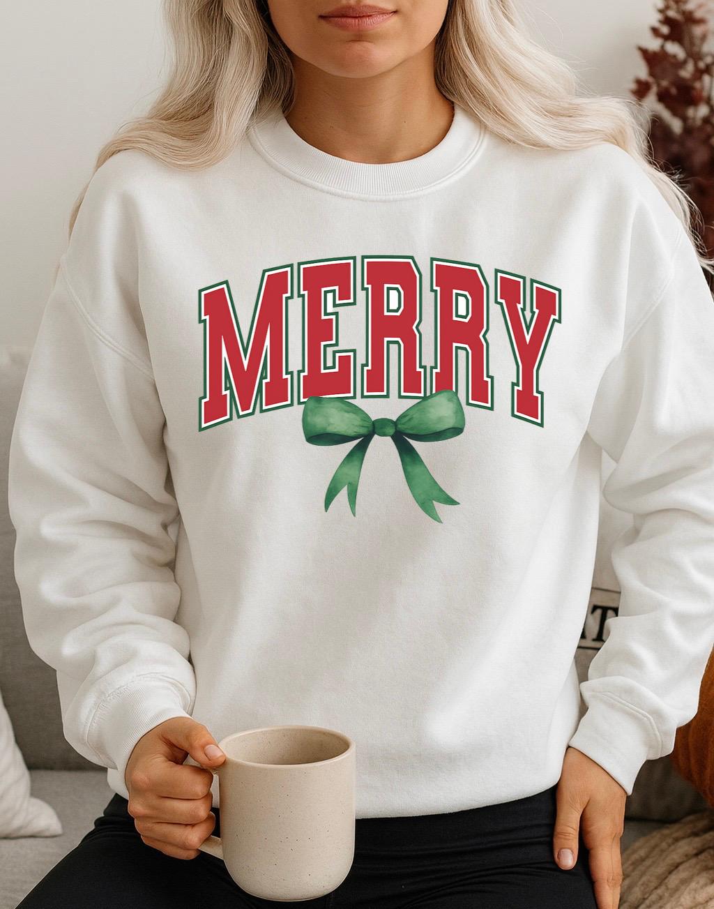 Bluza alba din bumbac 100% Merry fundita verde