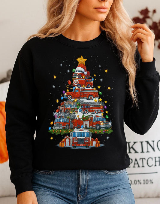 Bluza neagra din bumbac 100% Brad de craciun