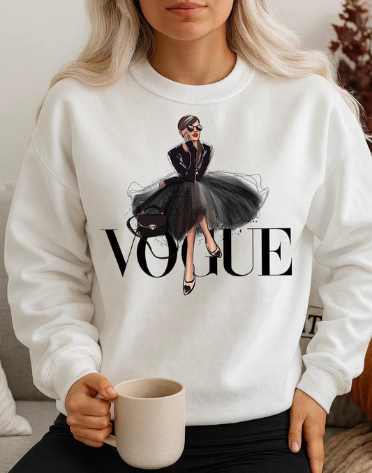Bluza Alba Dama din Bumbac 100% Vog Negru - MonCherie