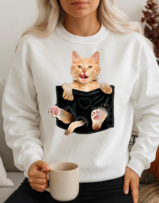 Bluza Alba Dama din Bumbac 100% Nice Cat - MonCherie