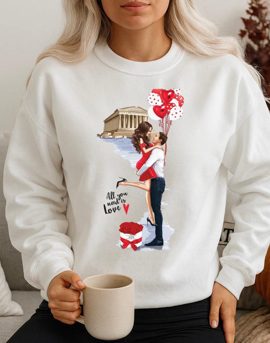 Bluza Alba Dama din Bumbac 100% Love You - MonCherie