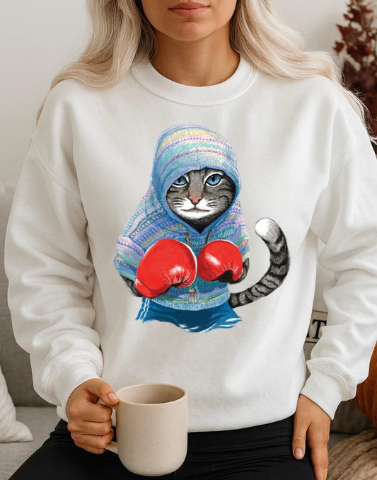 Bluza Alba Dama din Bumbac 100% Cat Box - MonCherie