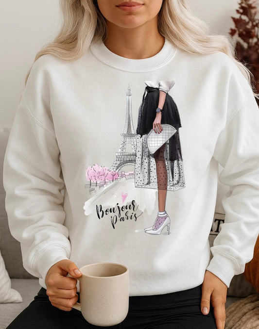 Bluza Alba Dama din Bumbac 100% Paris - MonCherie