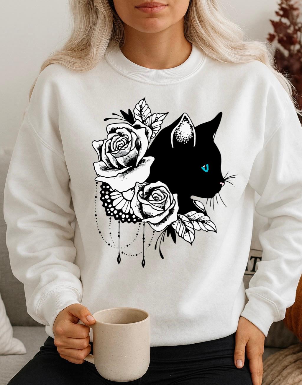 Bluza Alba Dama din Bumbac 100% Black Cat