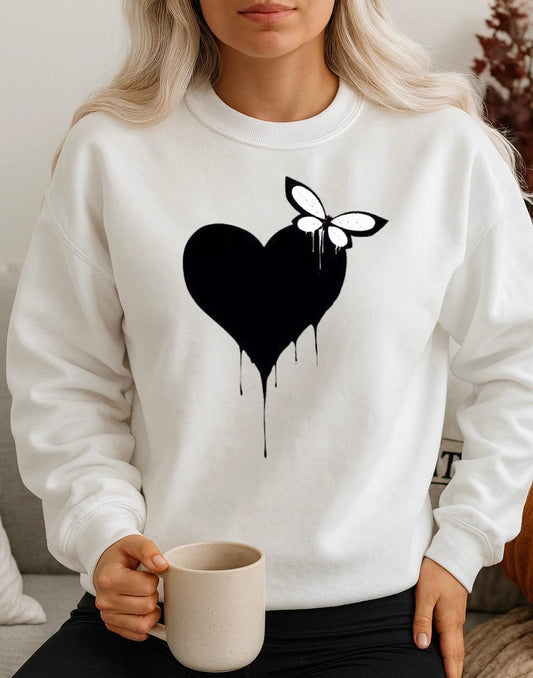 Bluza Alba Dama din Bumbac 100% Black Heart - MonCherie