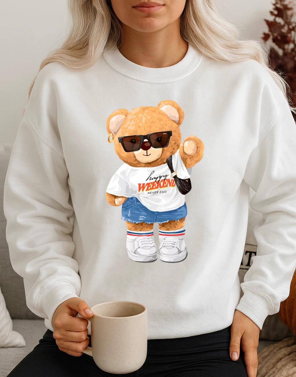 Bluza Alba Dama din Bumbac 100% Style Bear