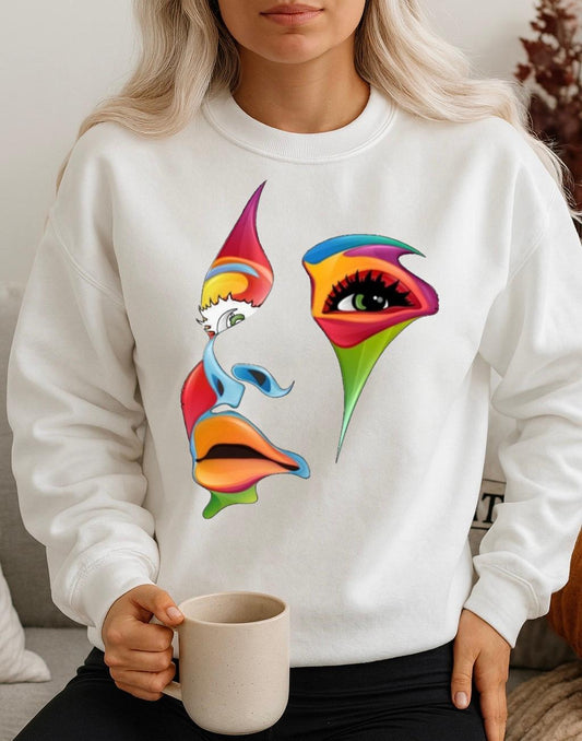 Bluza Alba Dama din Bumbac 100% Color Face - MonCherie