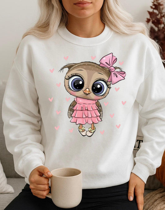 Bluza Alba Dama din Bumbac 100% Pink Owl - MonCherie