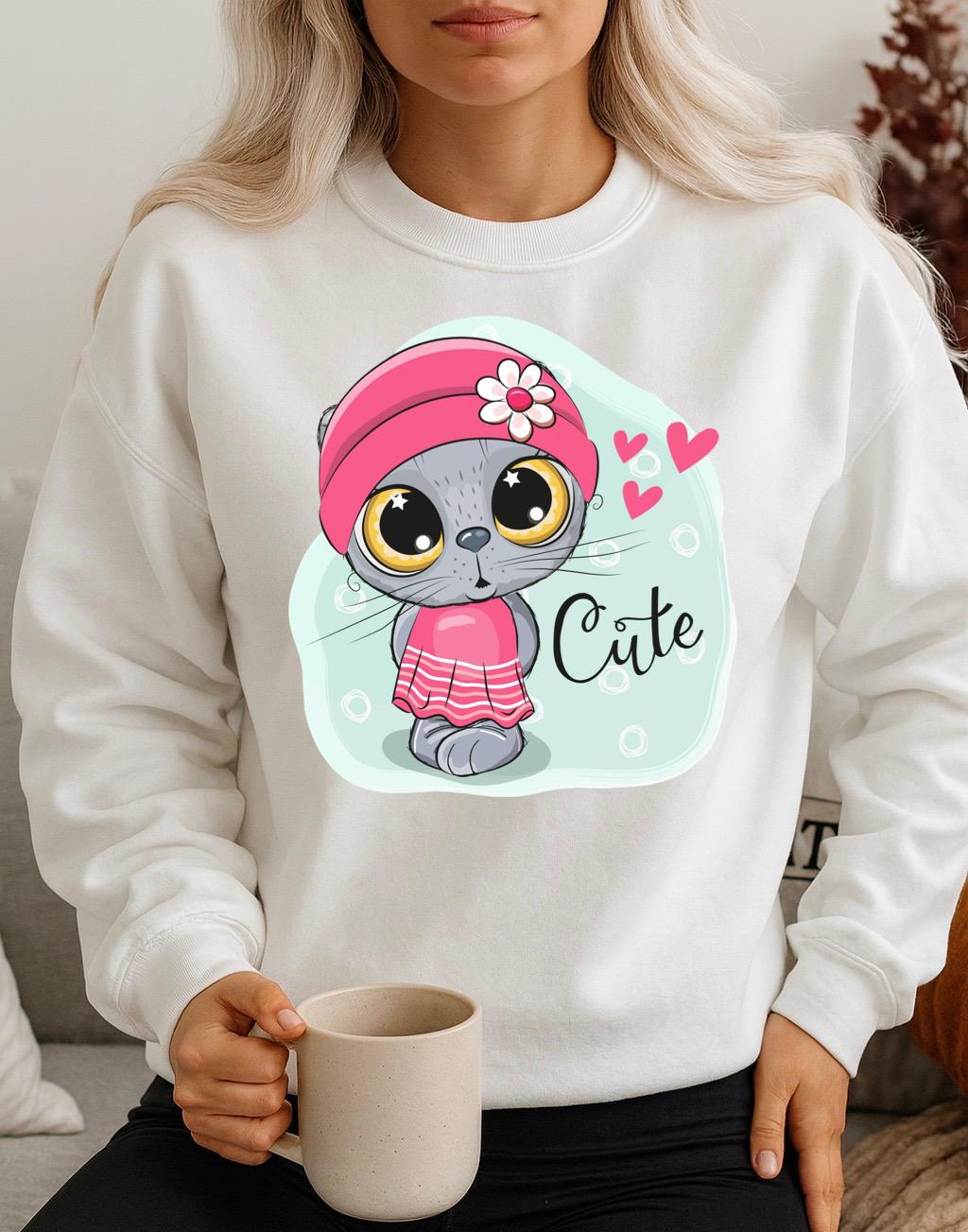 Bluza Alba Dama din Bumbac 100% Cute