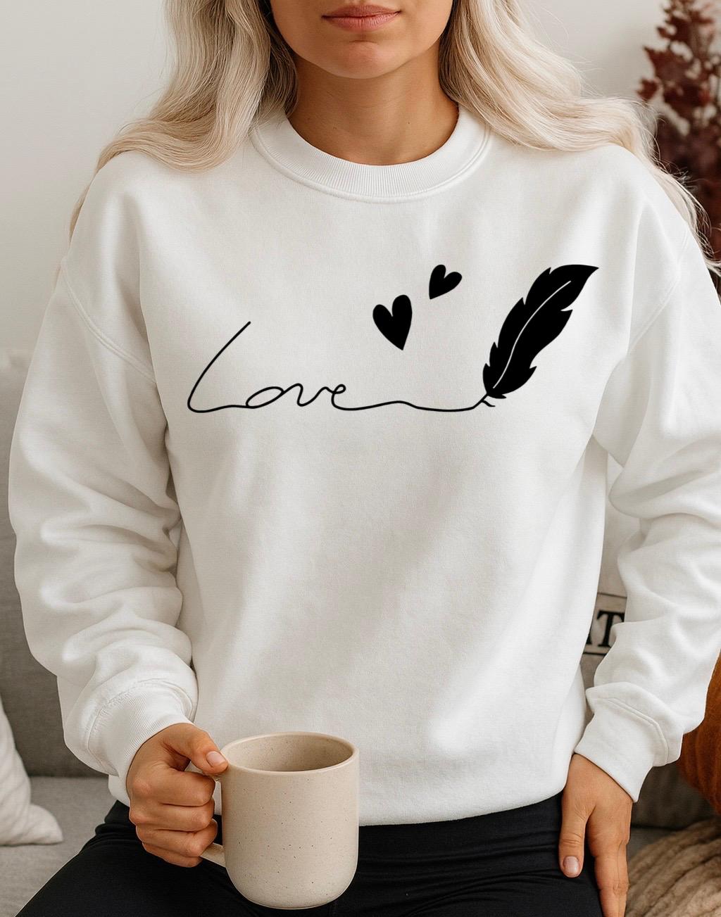 Bluza Alba Dama din Bumbac 100% Love