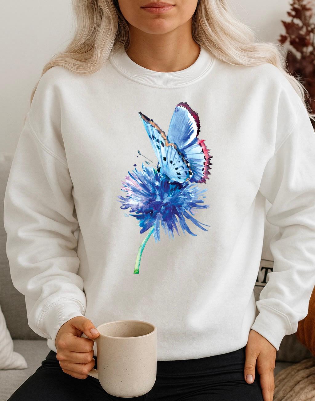 Bluza Alba Dama din Bumbac 100% Nice Butterfly