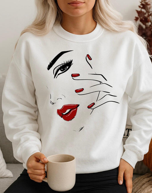 Bluza Alba Dama din Bumbac 100% Cute Face - MonCherie