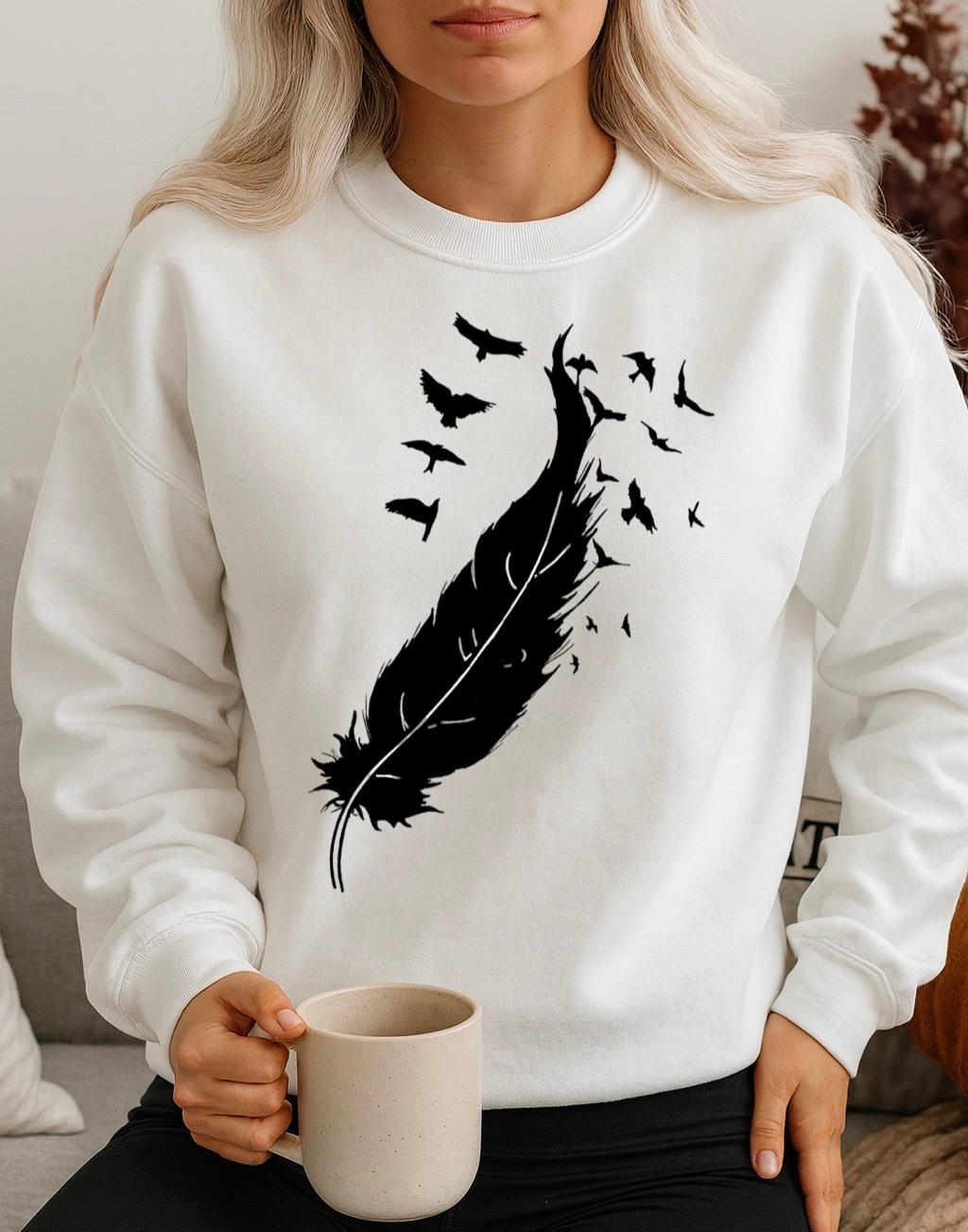Bluza Alba Dama din Bumbac 100% Black Petala